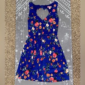 Candie’s Blue Floral Skater Keyhole Dress